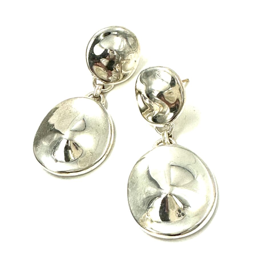 Robert Lee Morris Silver Double Disc Dangle Earrings