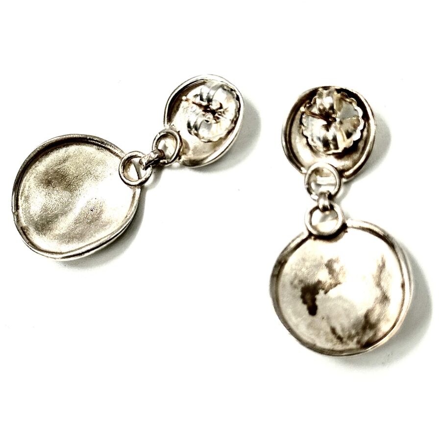 Robert Lee Morris Silver Double Disc Dangle Earrings - Image 2