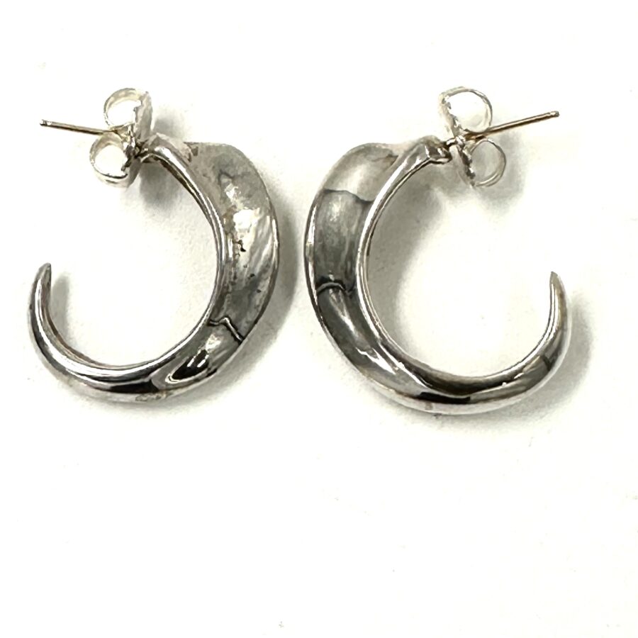 Robert Lee Morris Silver Dolphin Curved Hoop Earrings