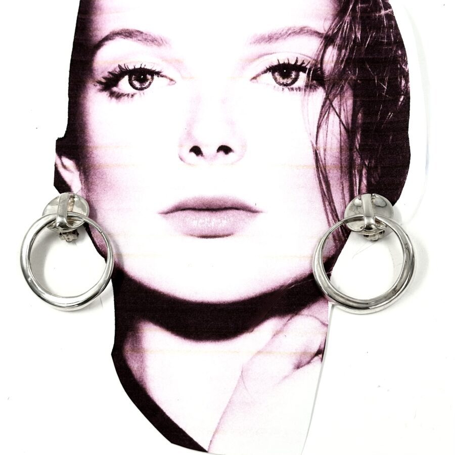 Robert Lee Morris Silver Door Knocker Hoop Earrings - Image 3