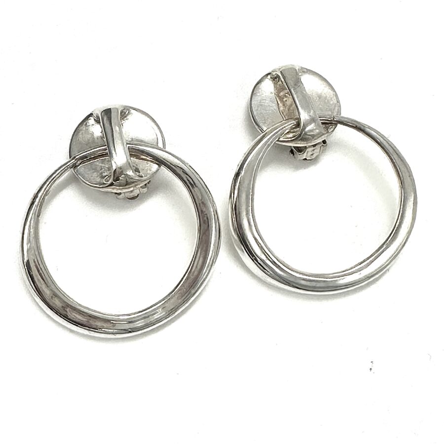 Robert Lee Morris Silver Door Knocker Hoop Earrings