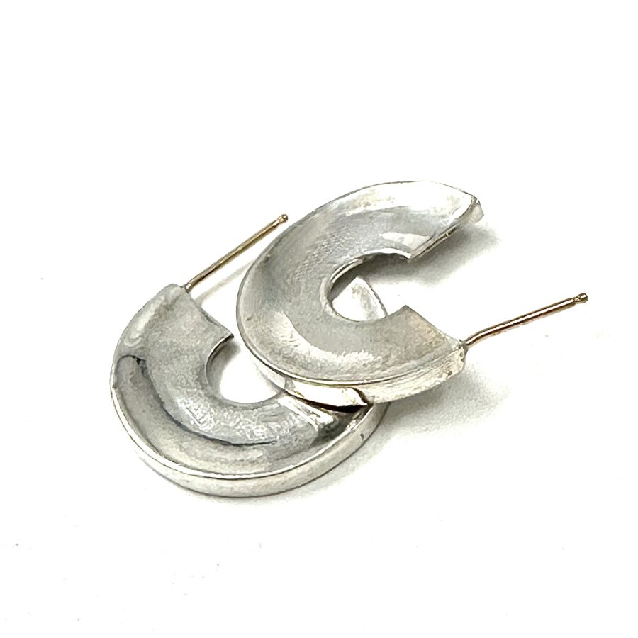 Robert Lee Morris Silver Flat Hoop Earrings - Image 2