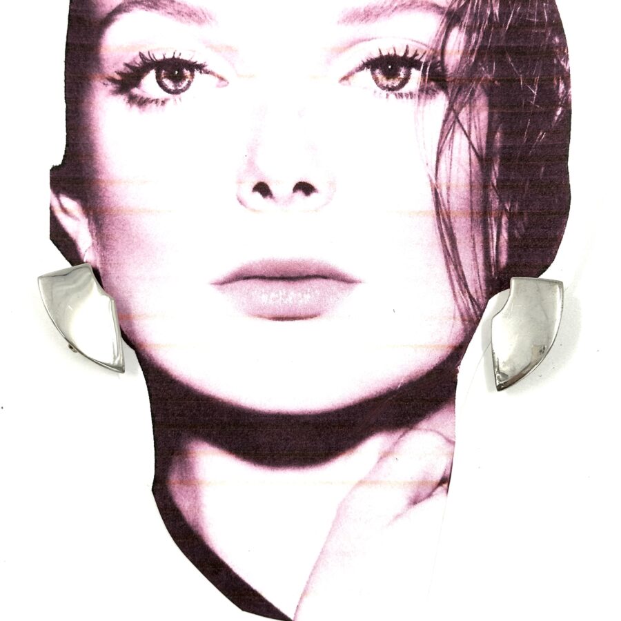 Robert Lee Morris Silver Curved Wedge Earrings - Image 5