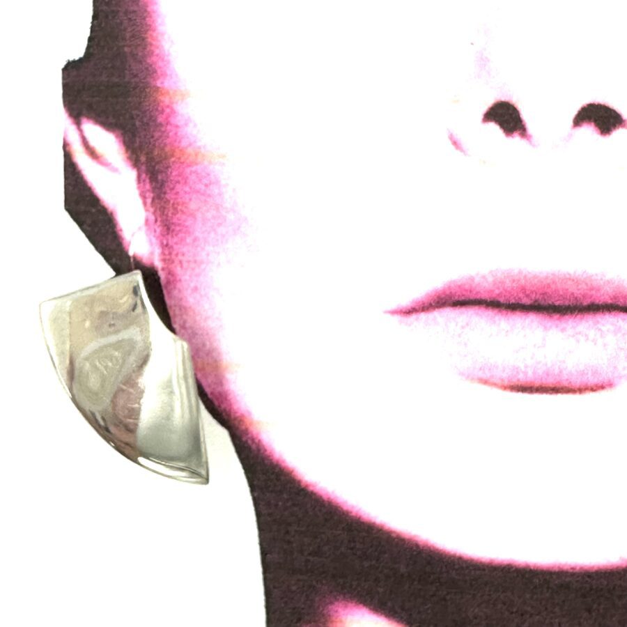 Robert Lee Morris Silver Curved Wedge Earrings - Image 4