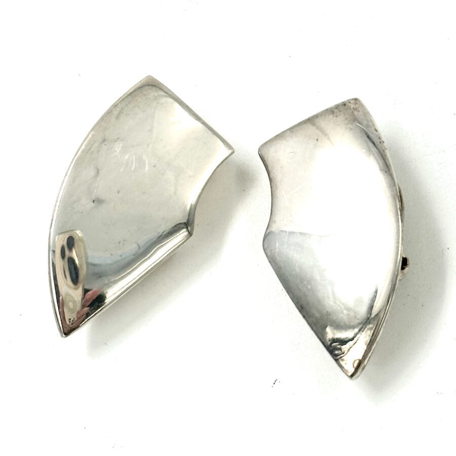 Robert Lee Morris Silver Curved Wedge Earrings
