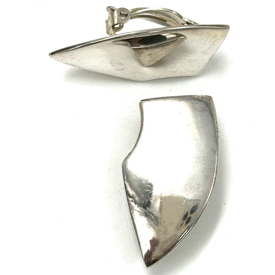 Robert Lee Morris Silver Curved Wedge Earrings - Image 2