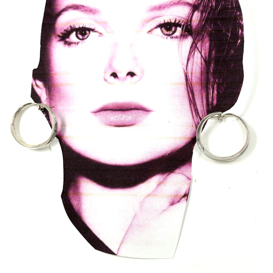Robert Lee Morris Silver Concave Hoop Earrings - Image 4