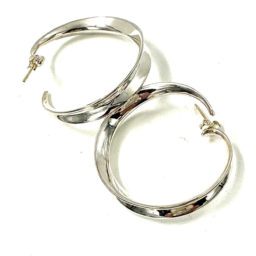Robert Lee Morris Silver Concave Hoop Earrings - Image 2