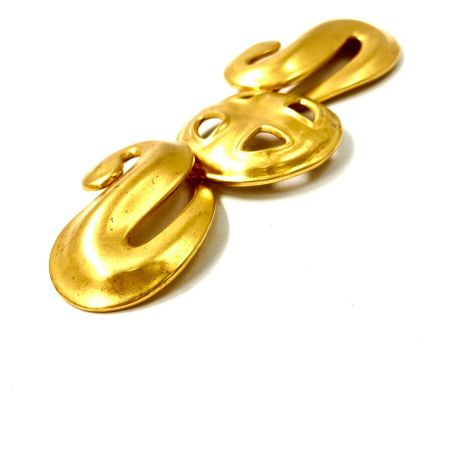 Robert Lee Morris Gold Wide Heraldic Wings Pin - Image 2