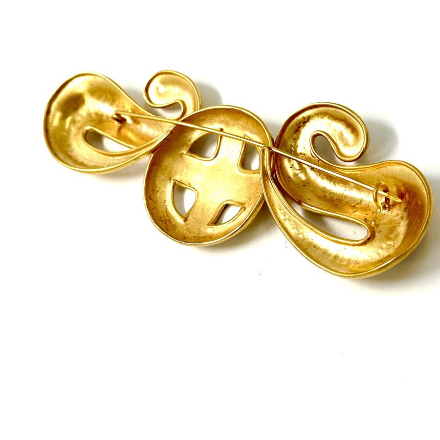 Robert Lee Morris Gold Wide Heraldic Wings Pin - Image 3