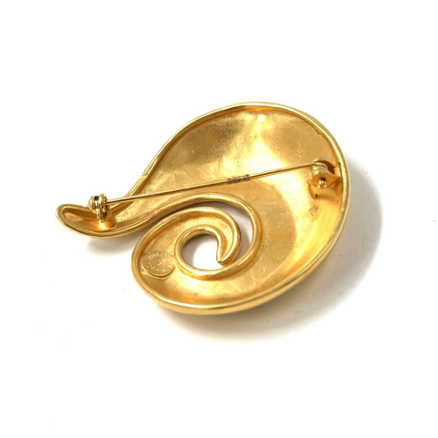 Robert Lee Morris Gold Spiral Snail Pin - Image 2