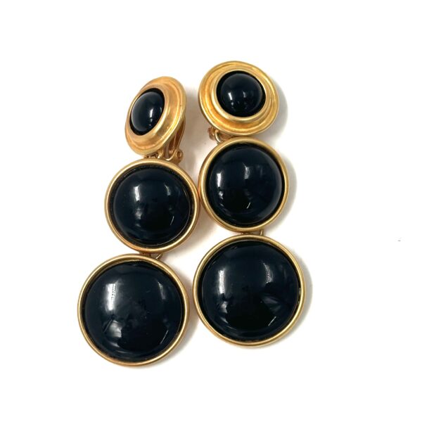 Robert Lee Morris for Donna Karan Triple Onyx Earrings