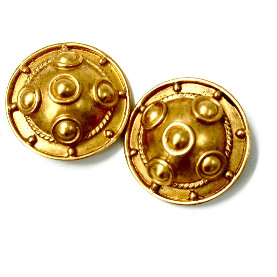 Robert Lee Morris Gold Shield Earrings for Loewe