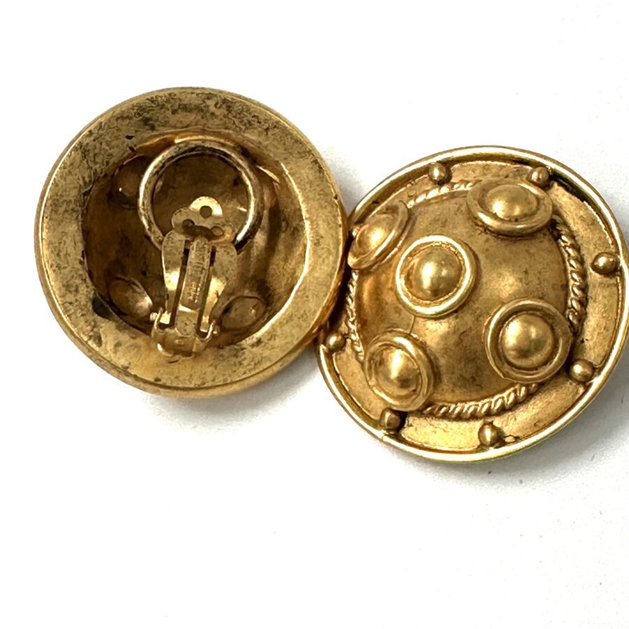 Robert Lee Morris Gold Shield Earrings for Loewe - Image 4