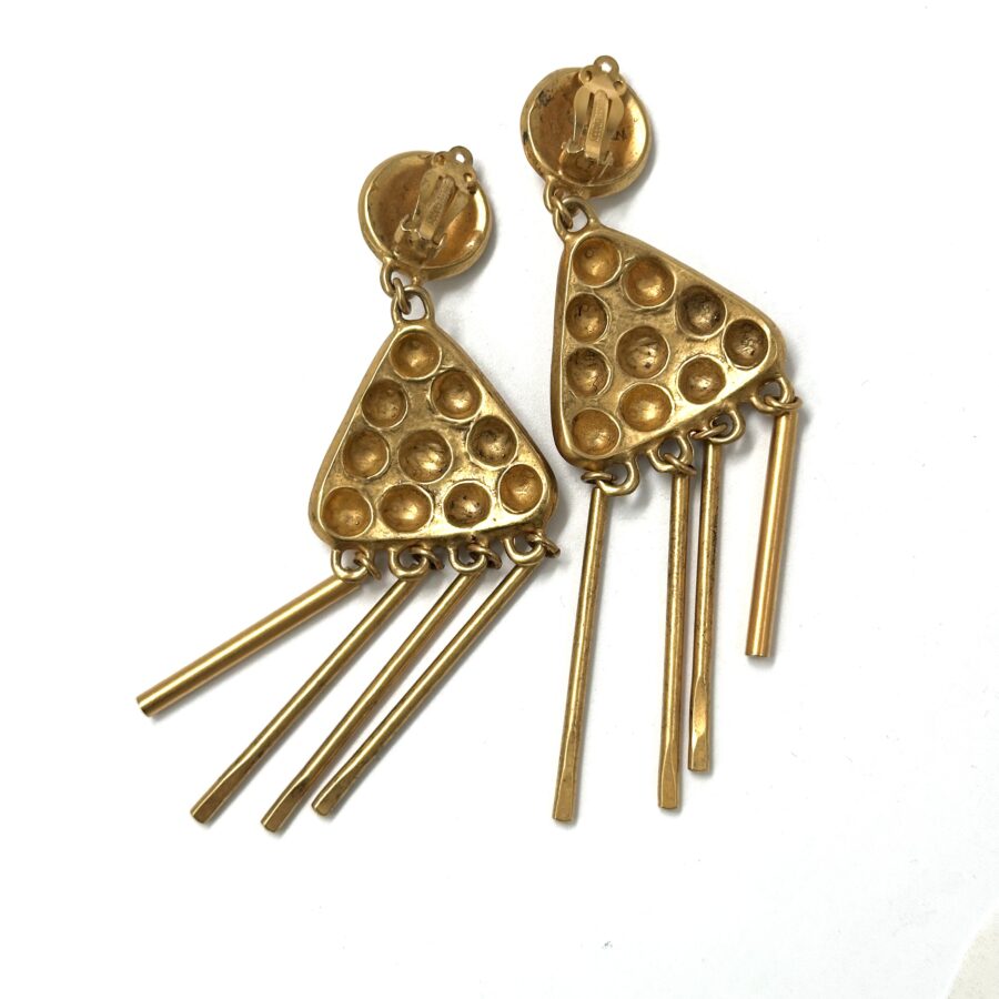 Robert Lee Morris Gold Chandelier Earrings for Loewe 1994 - Image 4