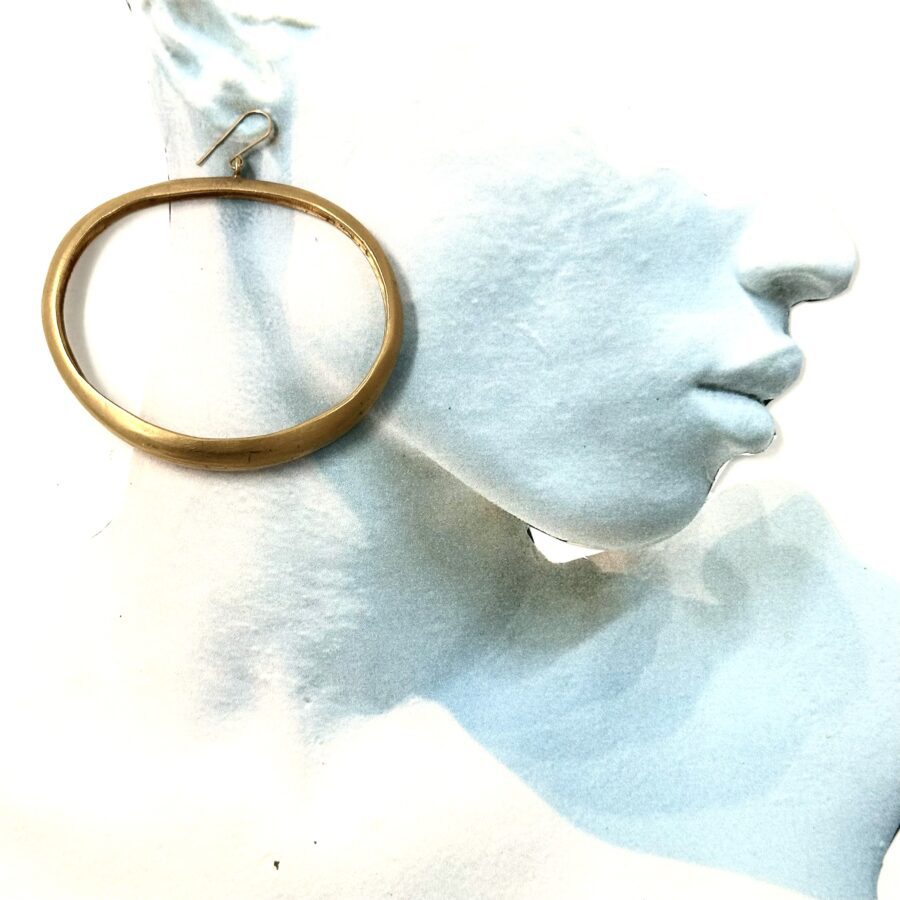 Robert Lee Morris Wide Gold Bubble Hoop Earrings - Image 2