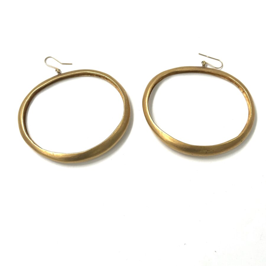 Robert Lee Morris Wide Gold Bubble Hoop Earrings - Image 3