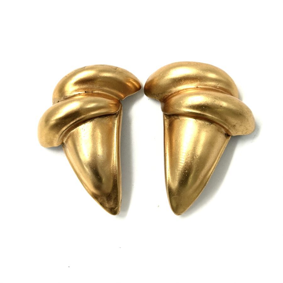 Robert Lee Morris Gold Sculptural Claw Earrings