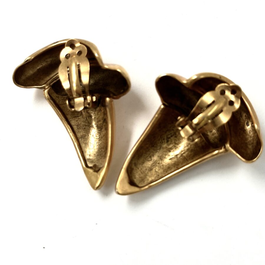 Robert Lee Morris Gold Sculptural Claw Earrings - Image 4