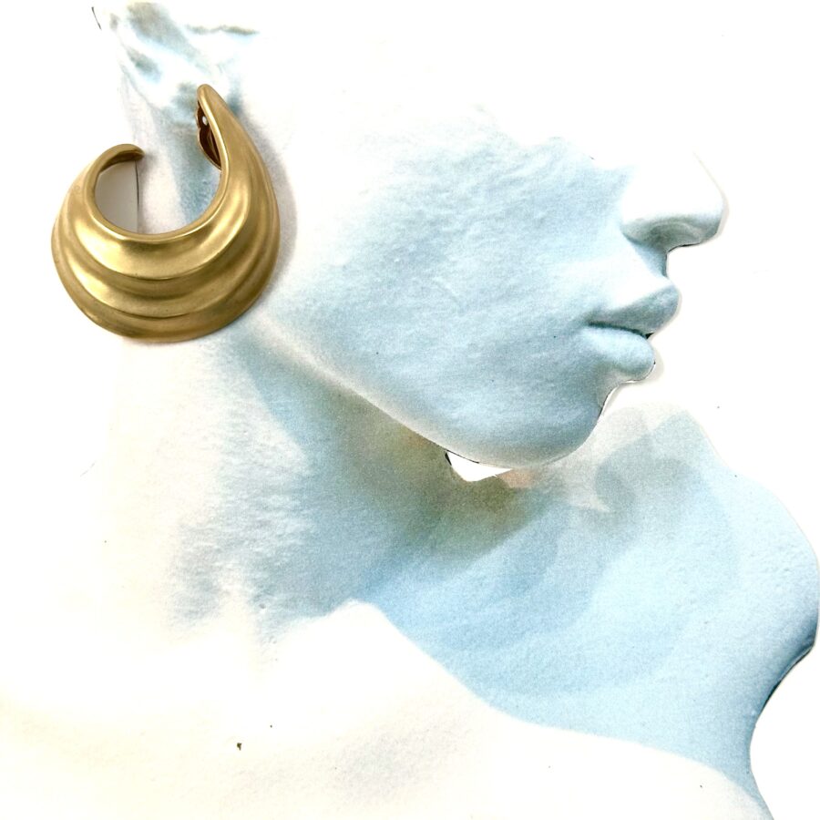 Robert Lee Morris Gold Ribbed Hoop Earrings - Image 2