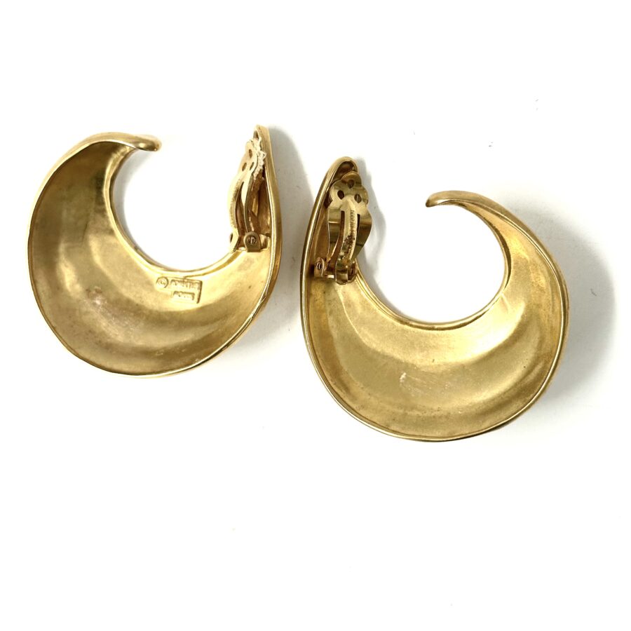 Robert Lee Morris Gold Ribbed Hoop Earrings - Image 3