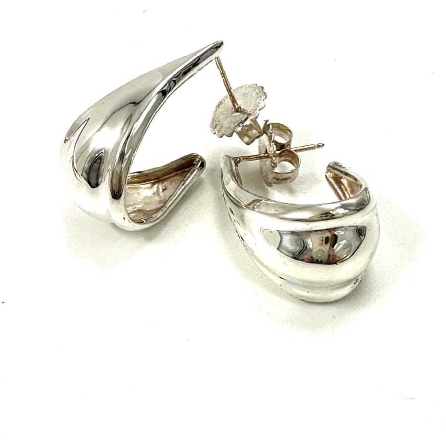 Robert Lee Morris Silver Small African Hoop Earrings