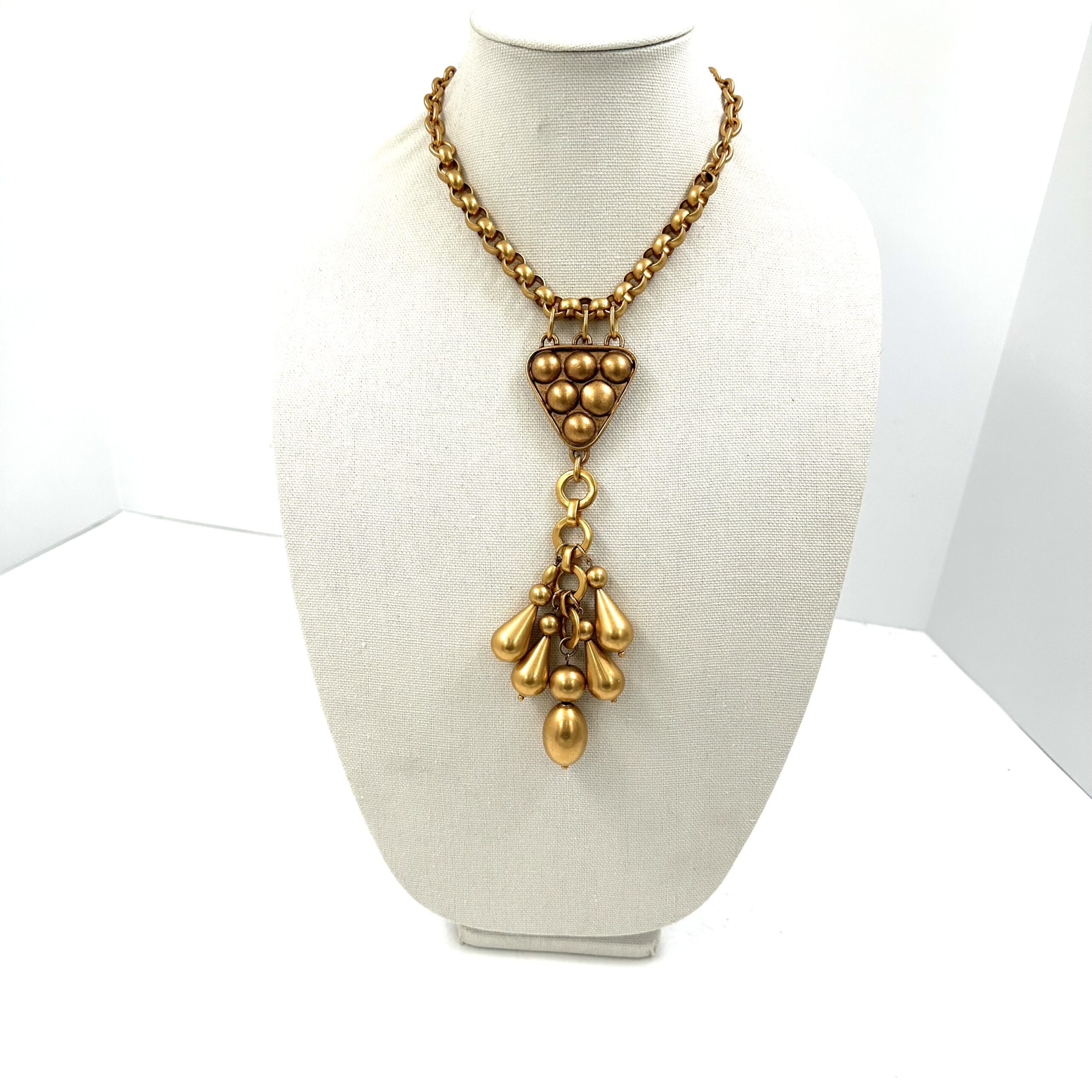 Robert Lee Morris Golden Bead Y Necklace, 2024 - Image 3