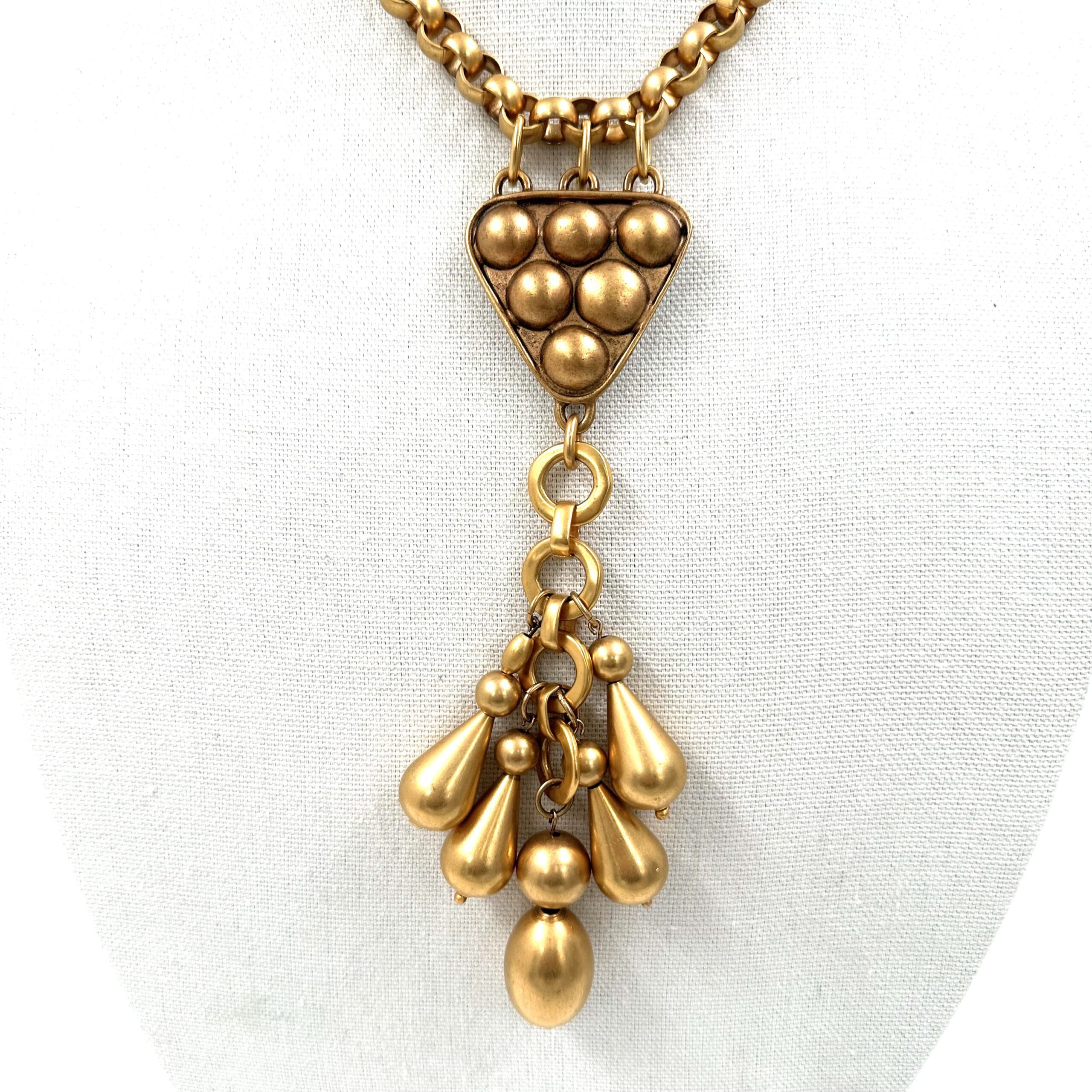 Robert Lee Morris Golden Bead Y Necklace, 2024 - Image 2