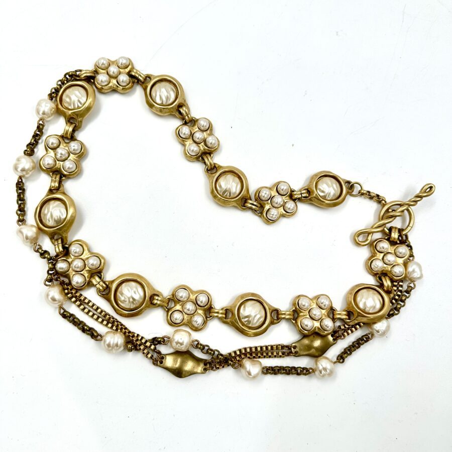 Robert Lee Morris for Donna Karan Pearl & Gold Belt
