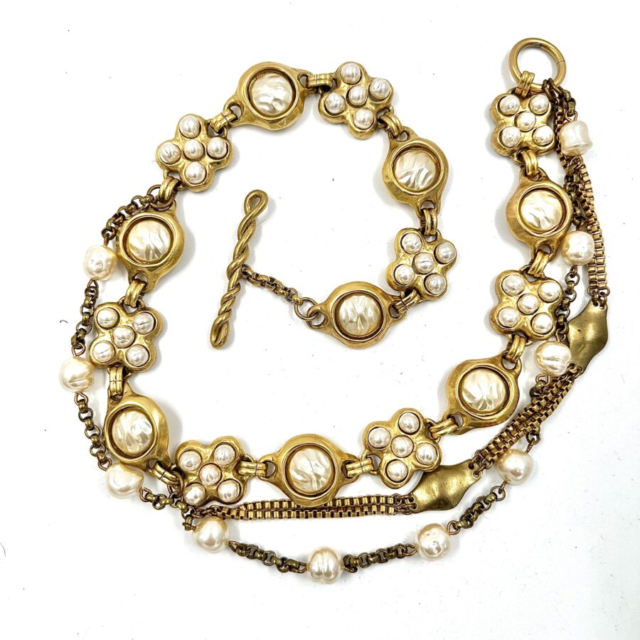 Robert Lee Morris for Donna Karan Pearl & Gold Belt - Image 2