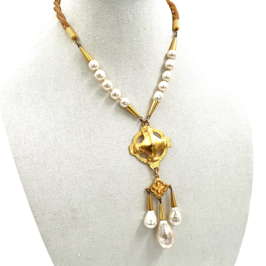 Robert Lee Morris for Donna Karan Pearl Necklace with Pendant - Image 2
