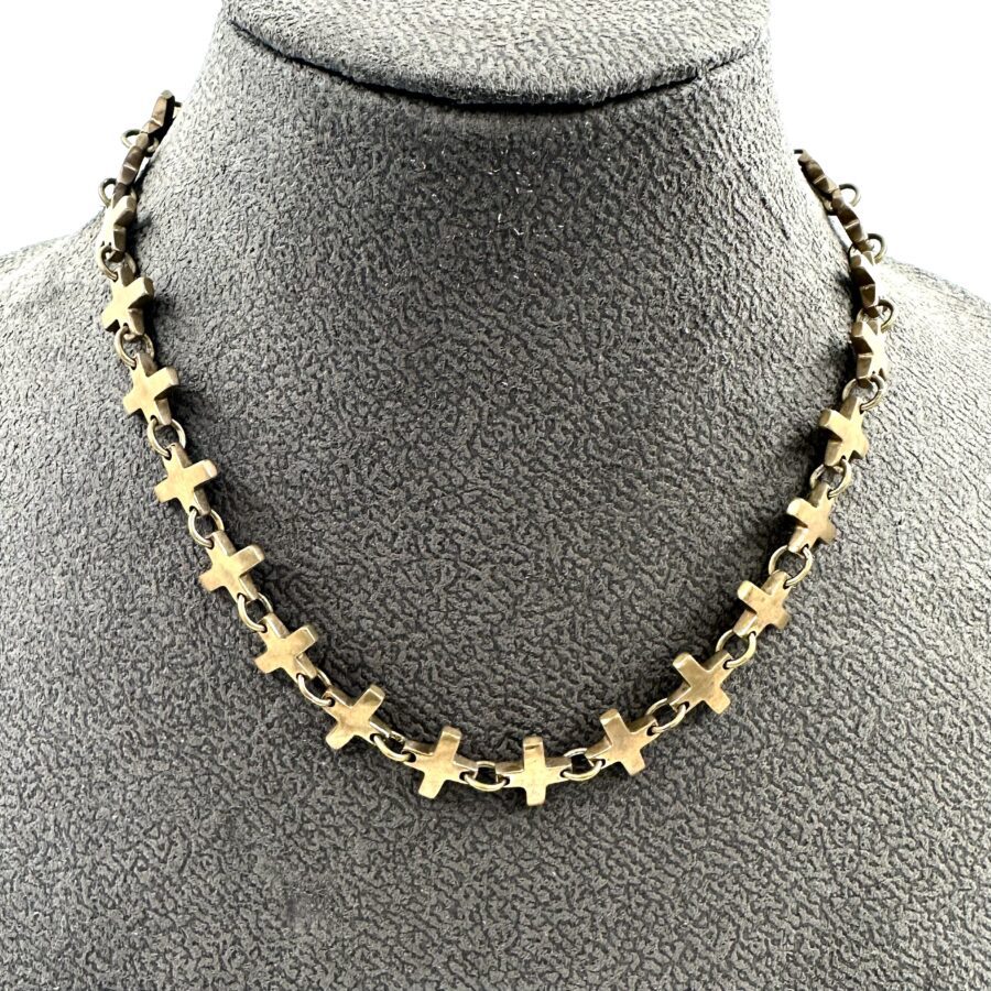 Robert Lee Morris Brass Cross Necklace