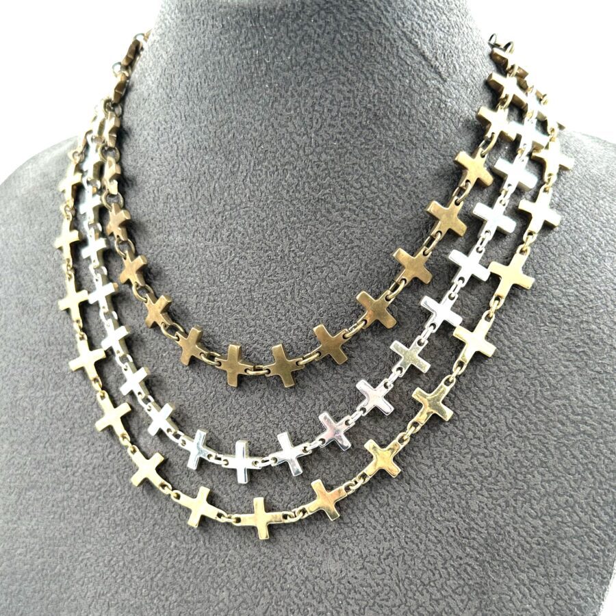 Robert Lee Morris Brass Cross Necklace - Image 2
