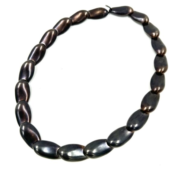 Robert Lee Morris Matte Gunmetal Small Oval Pebble Necklace
