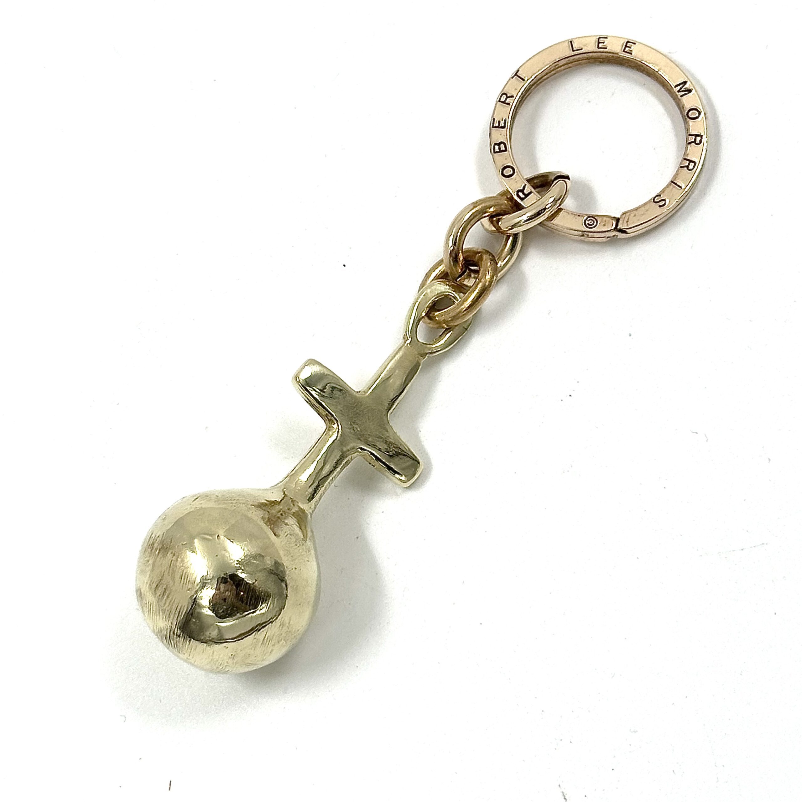 Robert Lee Morris Brass Orb and Cross Keychain - Image 3