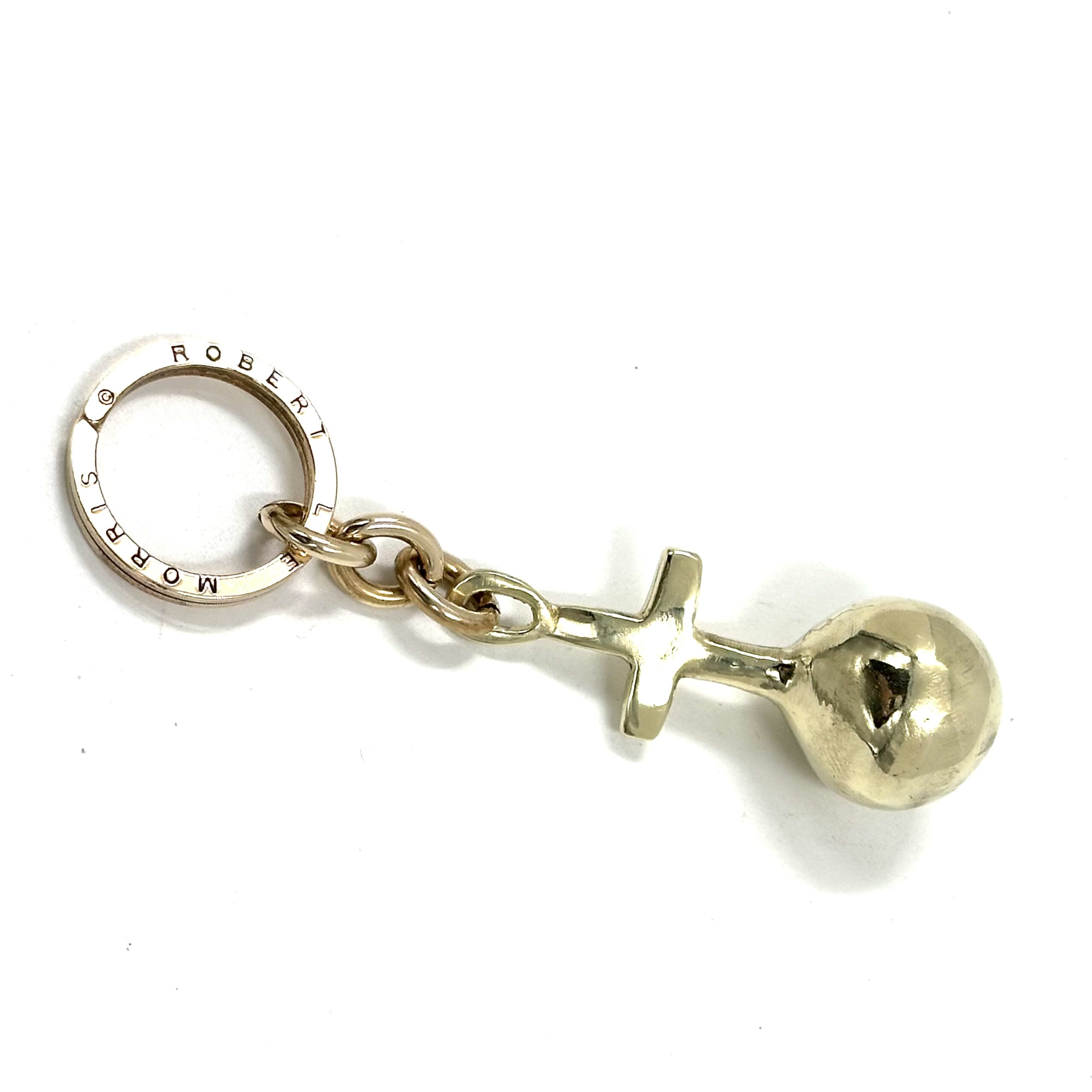 Robert Lee Morris Brass Orb and Cross Keychain - Image 2