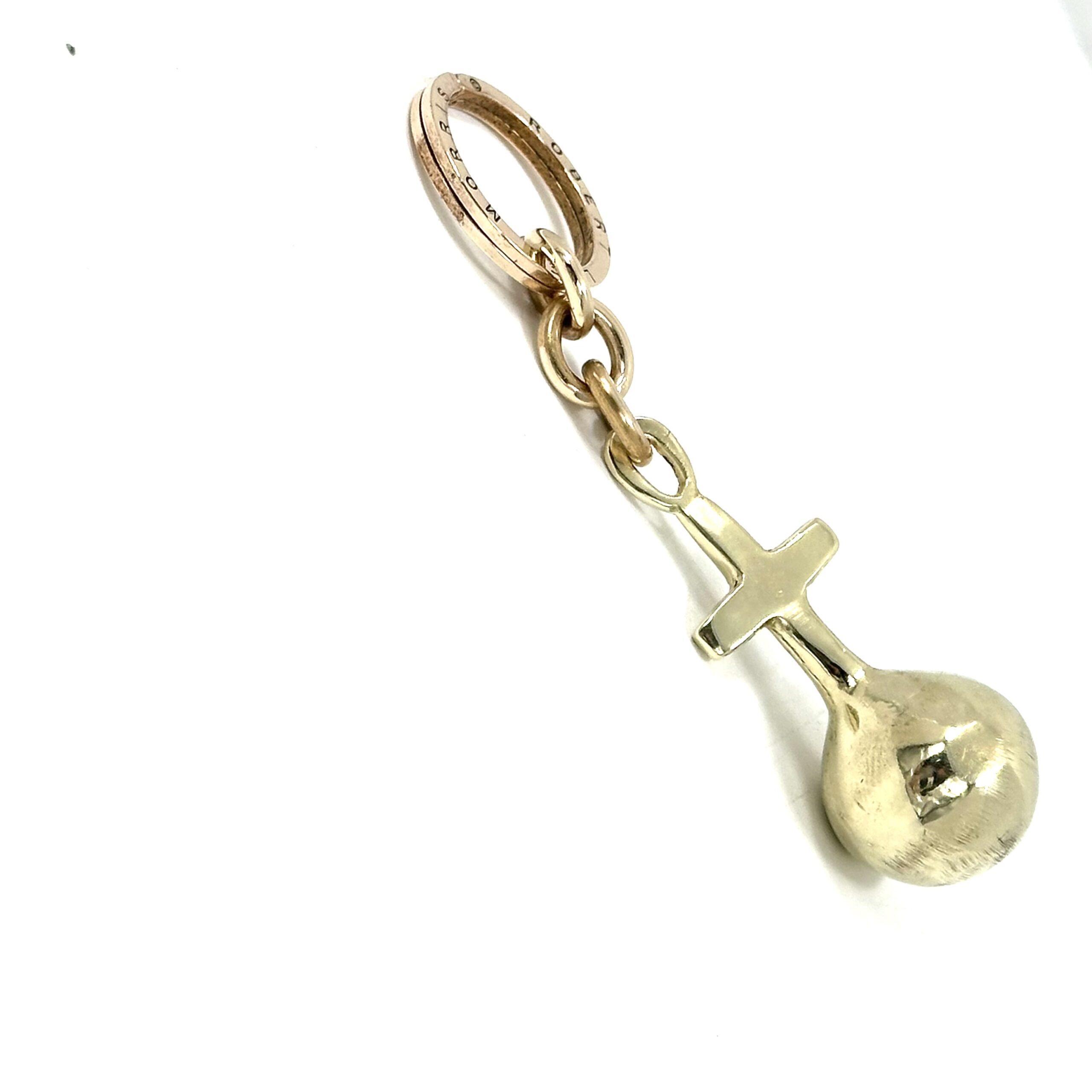 Robert Lee Morris Brass Orb and Cross Keychain