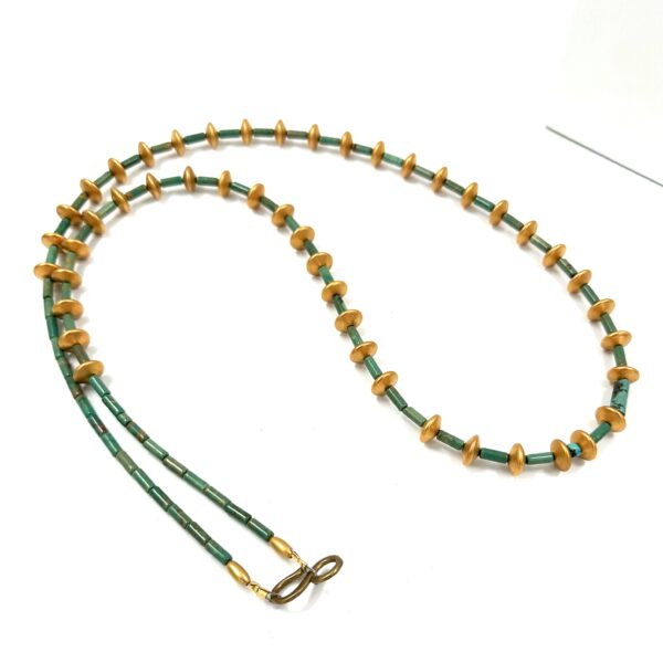 Robert  Lee Morris Elongated Turquoise Saturn Necklace