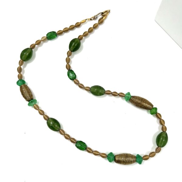 Robert Lee Morris Green Glass Station Rope Necklace