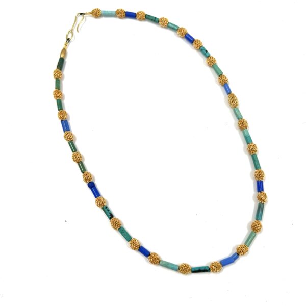 Robert Lee Morris Little Blue/Green Station Necklace