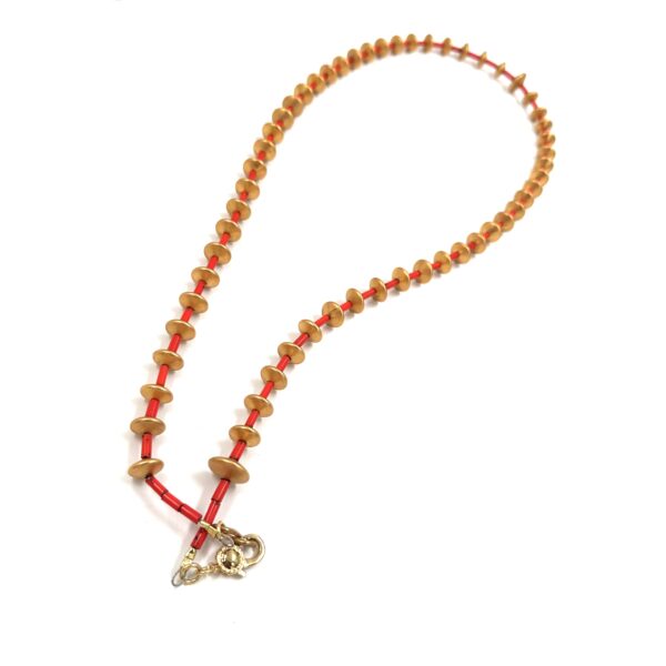 Robert Lee Morris Long Red Saturn Necklace