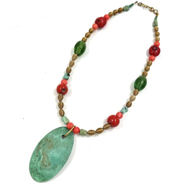 Robert Lee Morris Red & Green Necklace with Sail