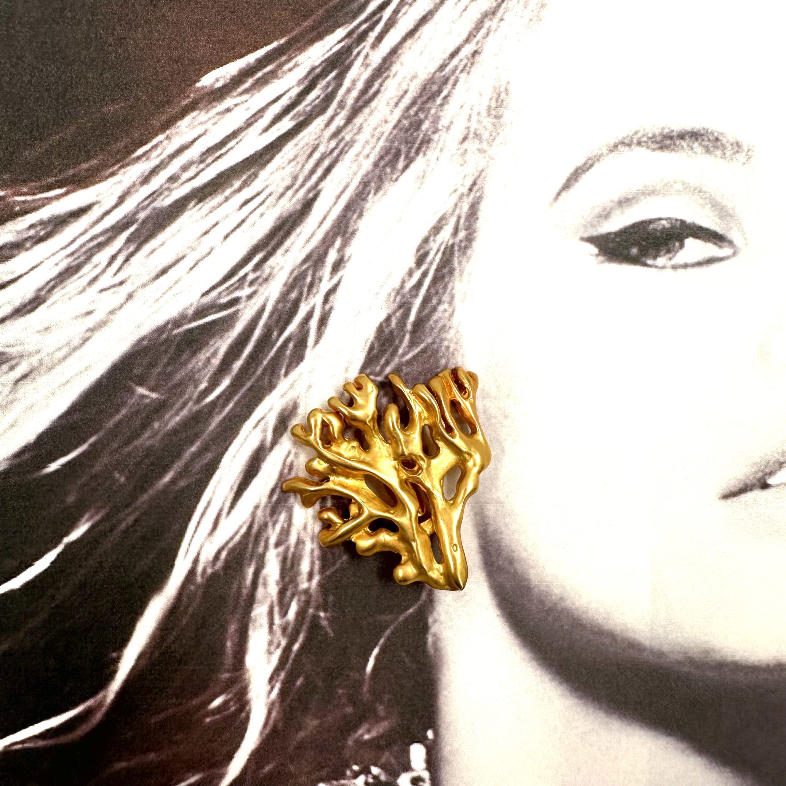 Robert Lee Morris Golden Coral Branch Earrings - Image 2