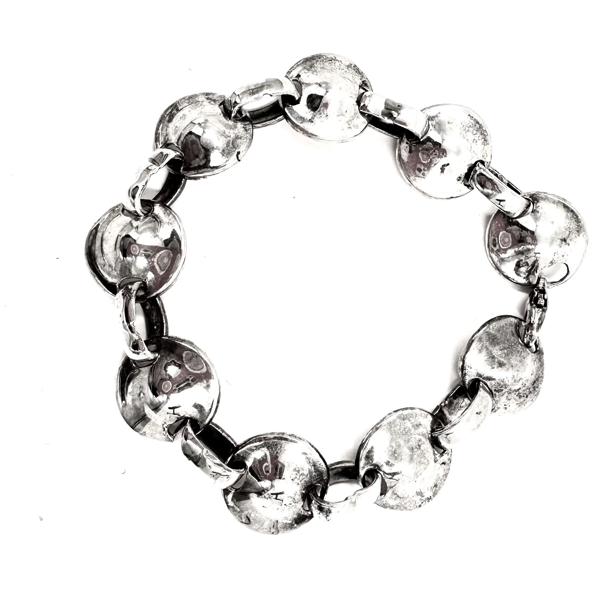 Robert Lee Morris Silver D Disc Link Bracelet