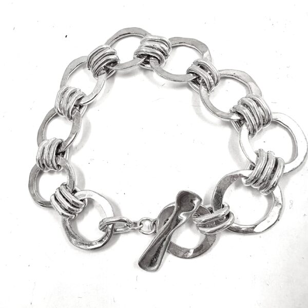 Robert Lee Morris Silver Forged Circle Link Bracelet