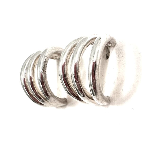 Robert Lee Morris Silver Triple Hoop Huggie Earring