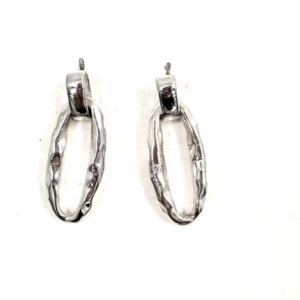 Robert Lee Morris Whittled Silver Doorknocker Earrings