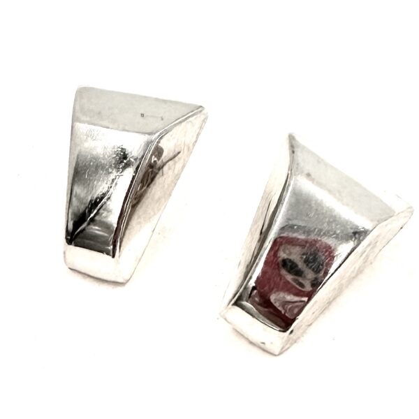 Robert Lee Morris Silver Wedge Button Earrings