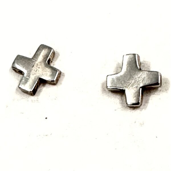 Robert Lee Morris Silver Small Cross Stud Earrings