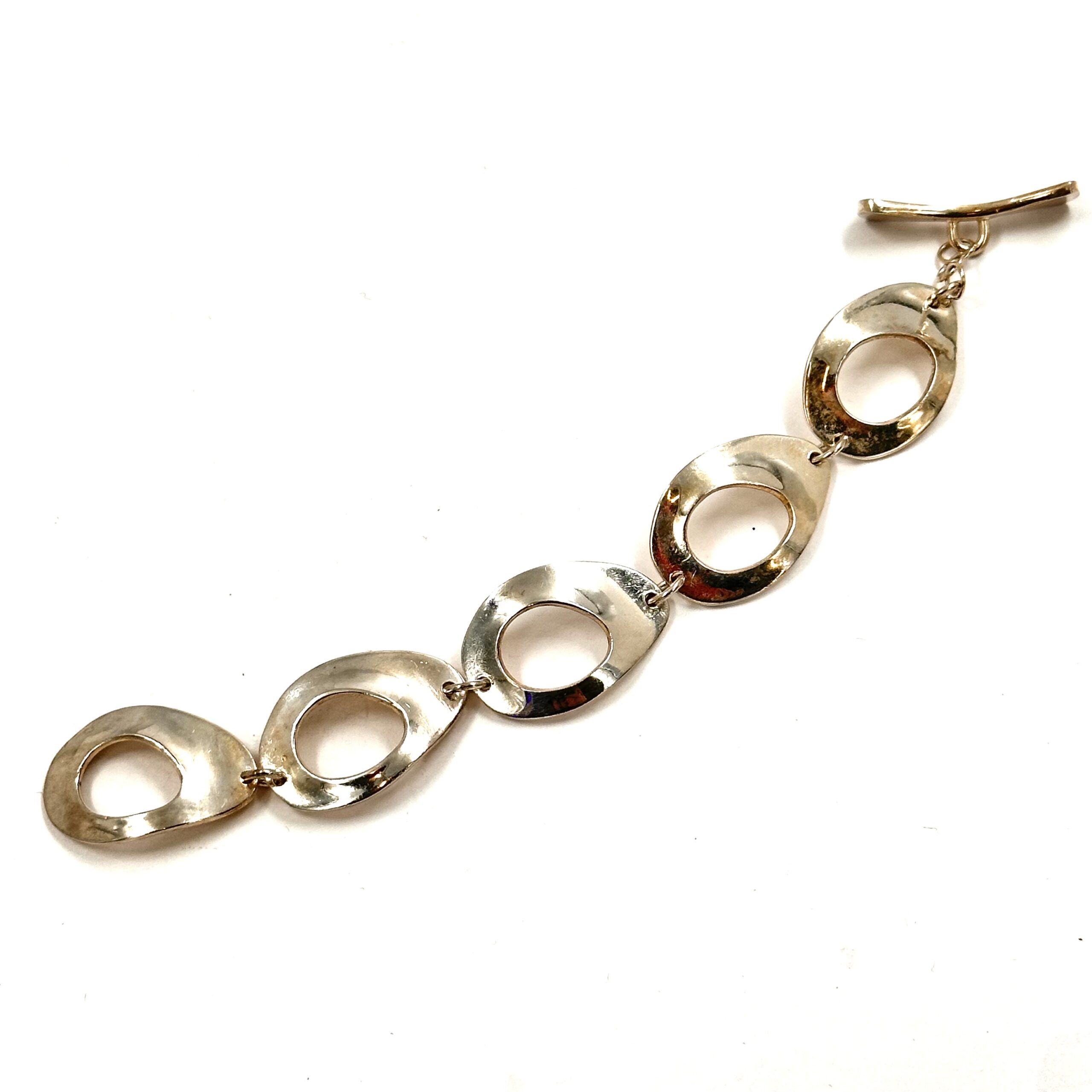 Robert Lee Morris Silver Eye Link Bracelet - Image 4